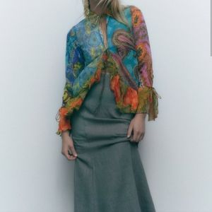 Colorful ruffled top Zara